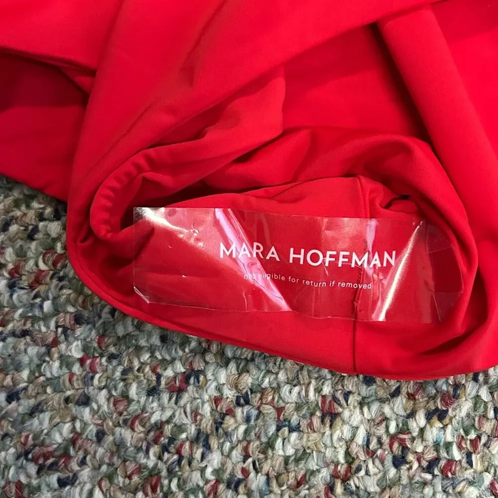 Mara Hoffman Women's NWT Jay Red High Waist Tie-Front Swim Bottoms Size 2X